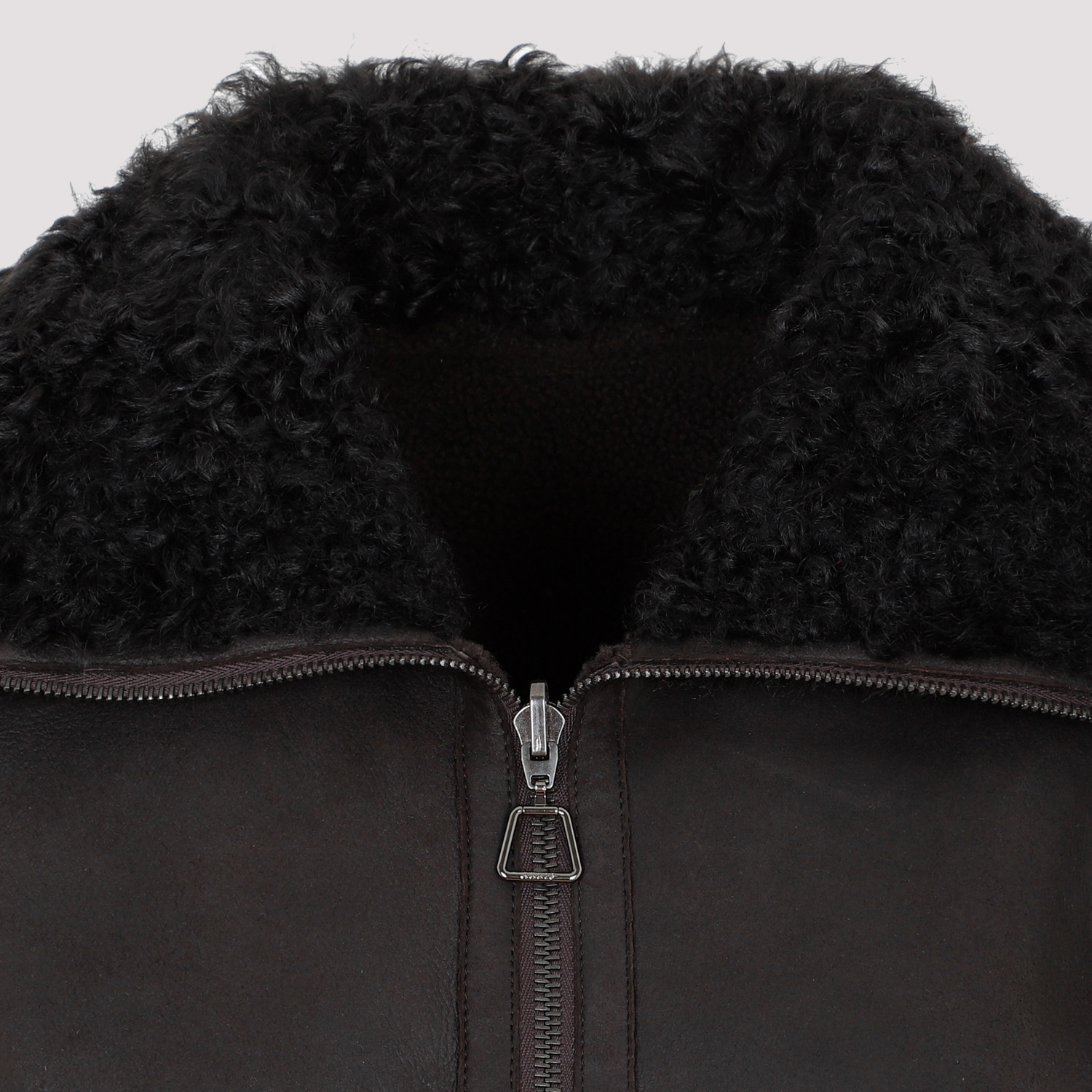 Shop Akris Shearling-collar Leather Jacket In Black