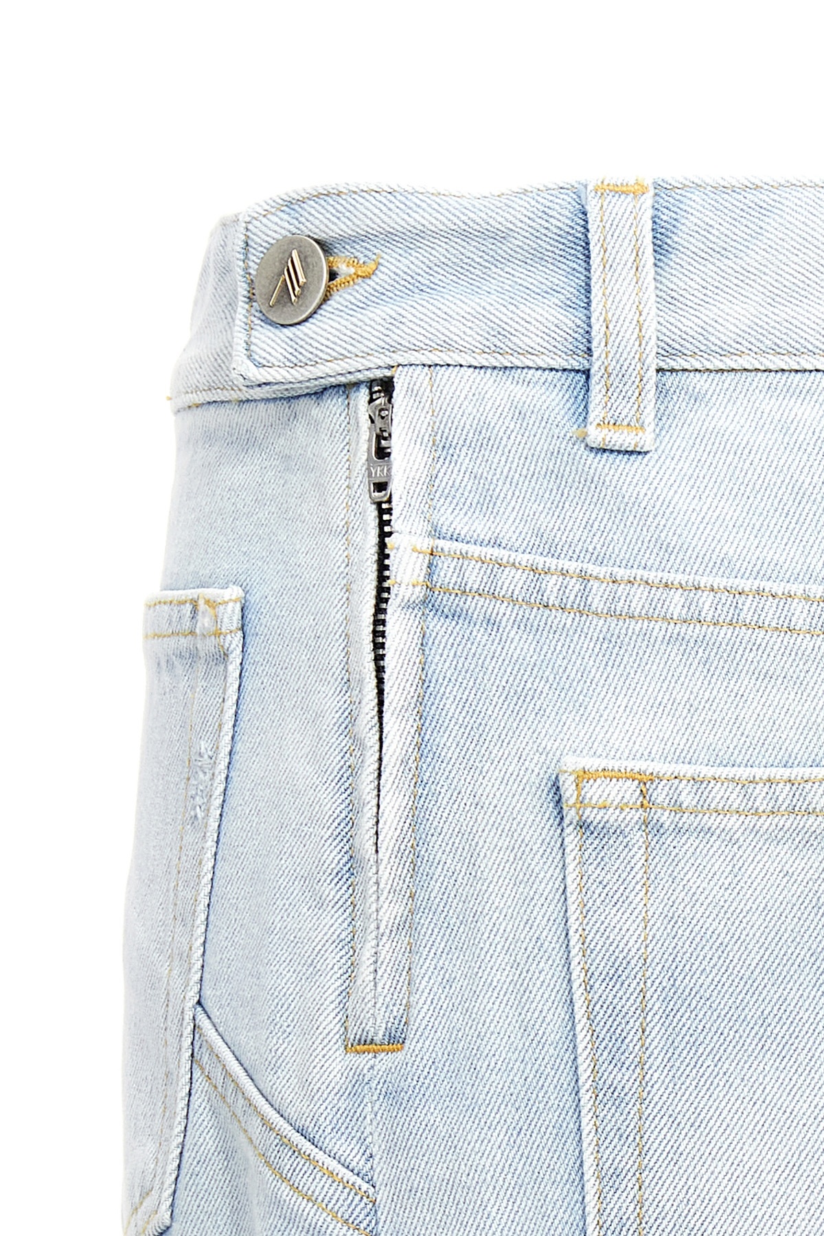 Attico Sky Blue Abra Mini Denim Skirt In White