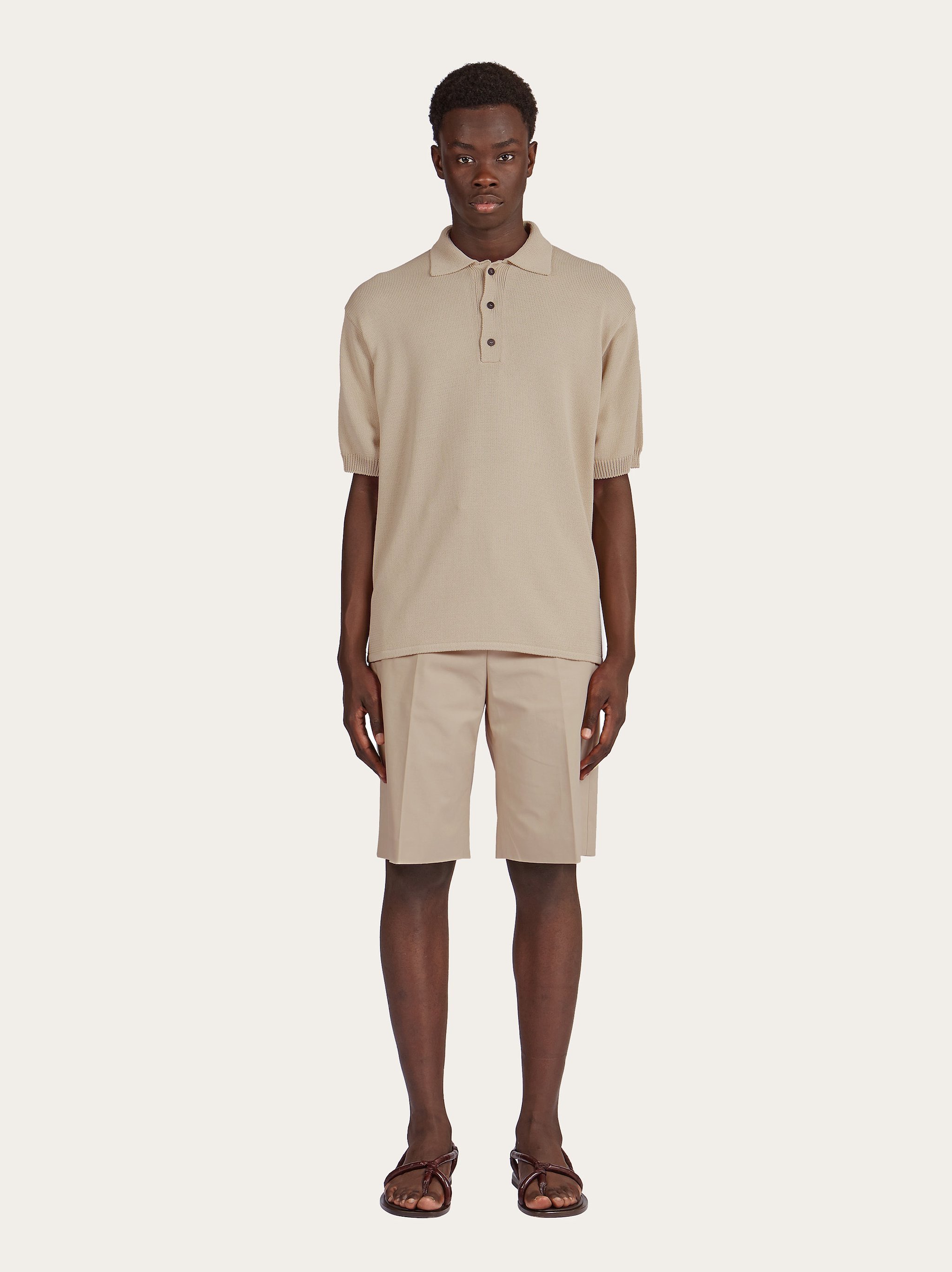 Ferragamo Wide Leg Shorts In Nude