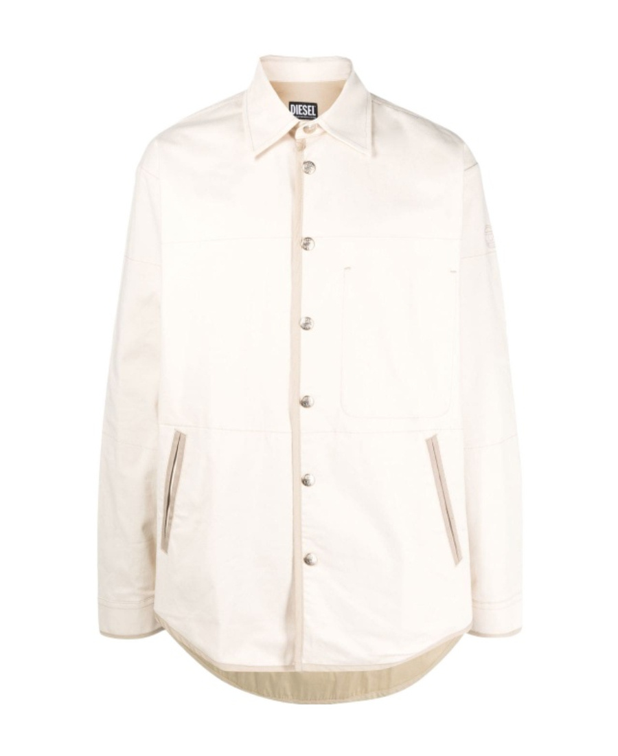 Diesel S-doves Twill Shirt Jacket In White
