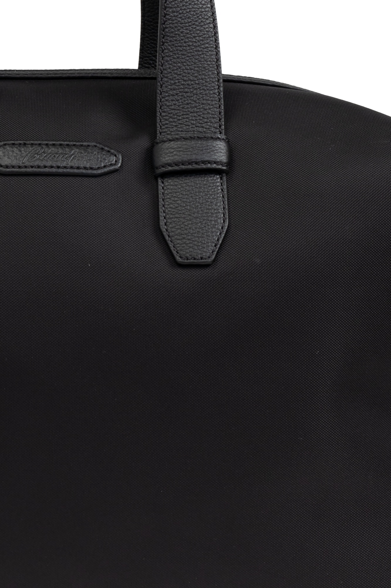 Brioni Holdall With Logo Patch In Black
