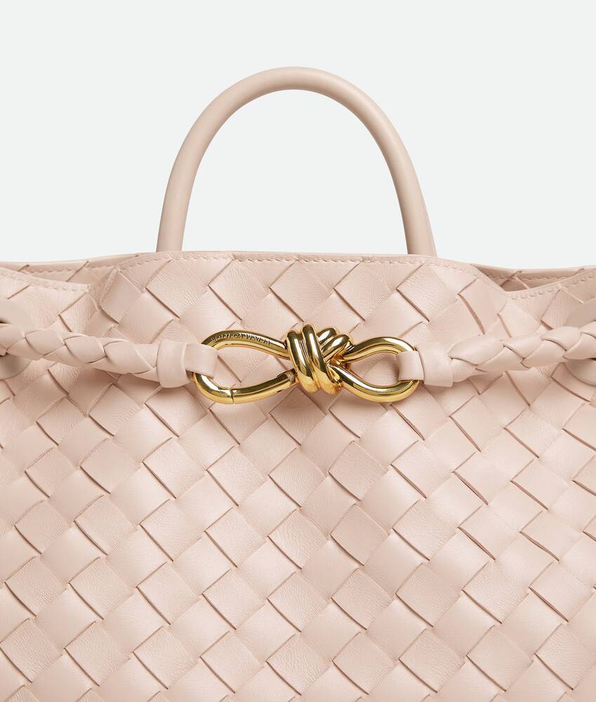 Bottega Veneta Small Leather Andiamo Shoulder Bag In Nude