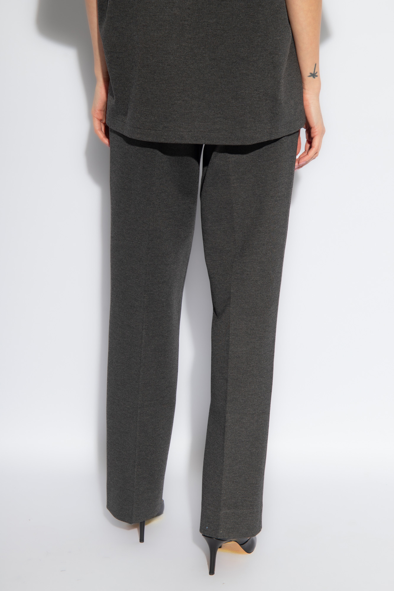 Victoria Beckham Pleated Straight-leg Trousers In Black