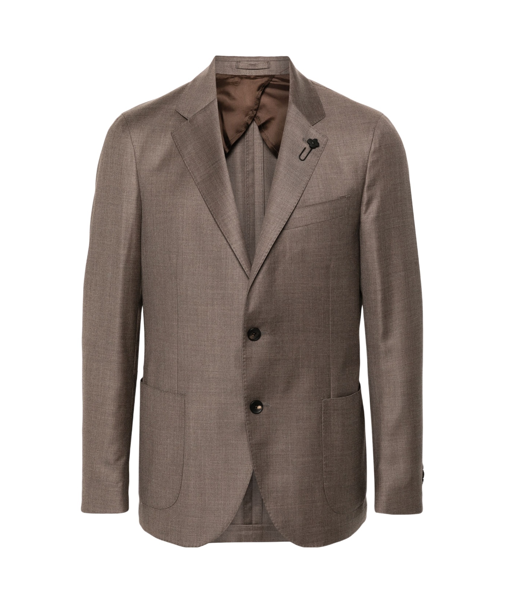 Lardini Viscose And Silk Single-breasted Blazer In Brown