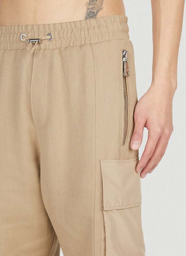 Balmain Cargo Track Pants In Nude