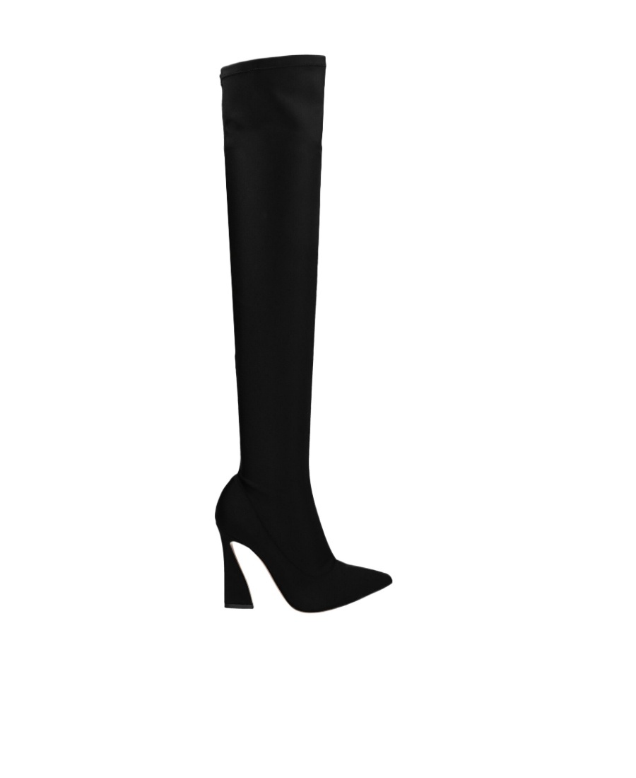 Gianvito Rossi Stretch Twill 100mm Over-the-knee Boots In Black