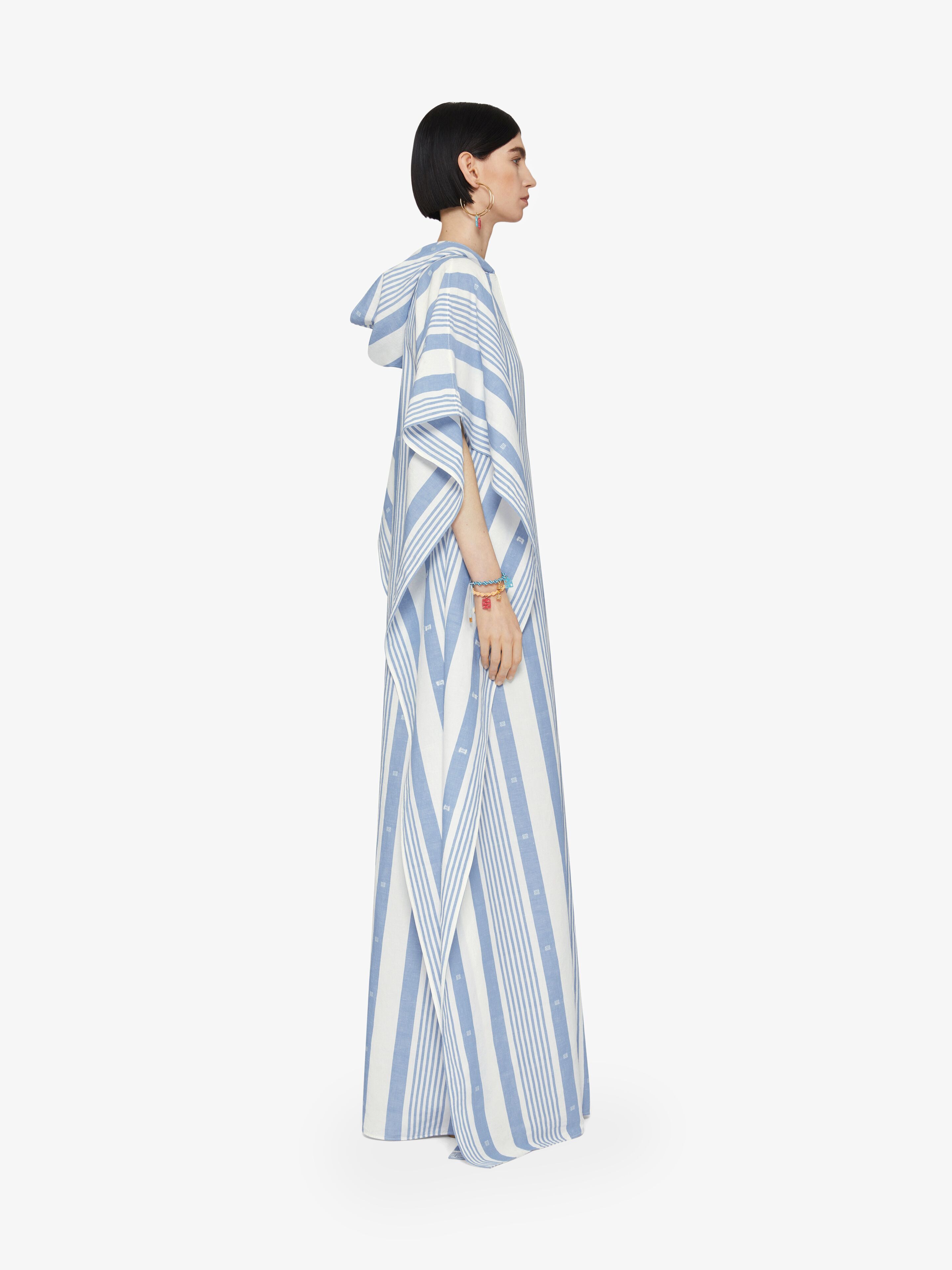 Givenchy Women's Plage Kaftan In Cotton And Linen With 4g Stripes In White