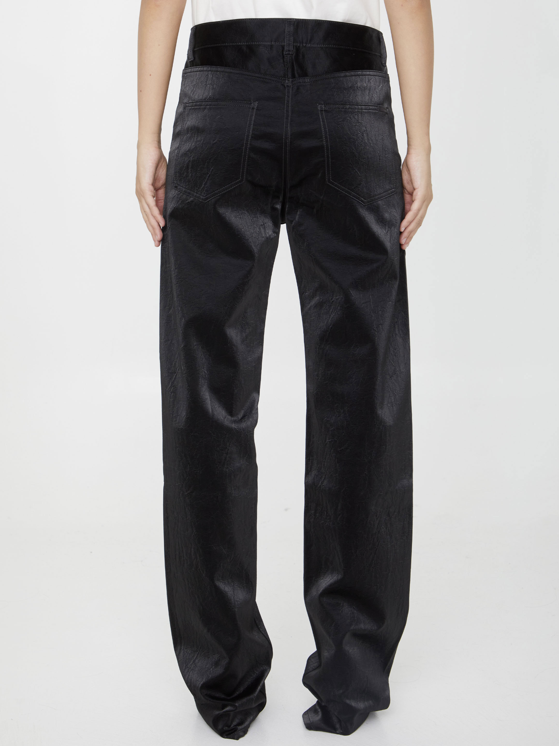 Saint Laurent Extra Long Jeans In Black