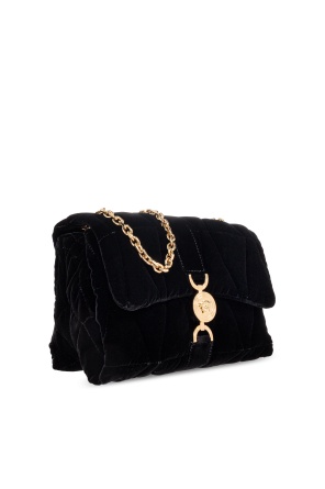 Versace Quilted Chain Tote Bag In Black