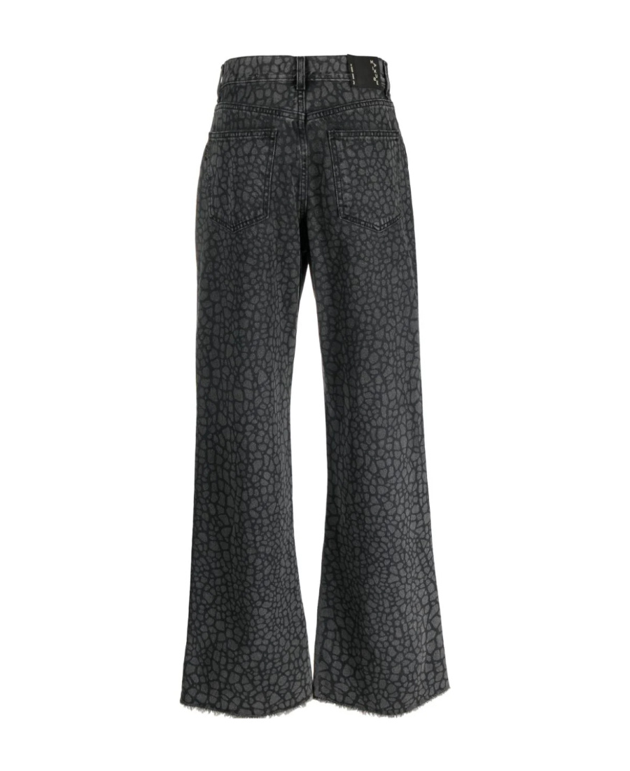 Haikure Wide-legged Belt Ring Jeans In Black