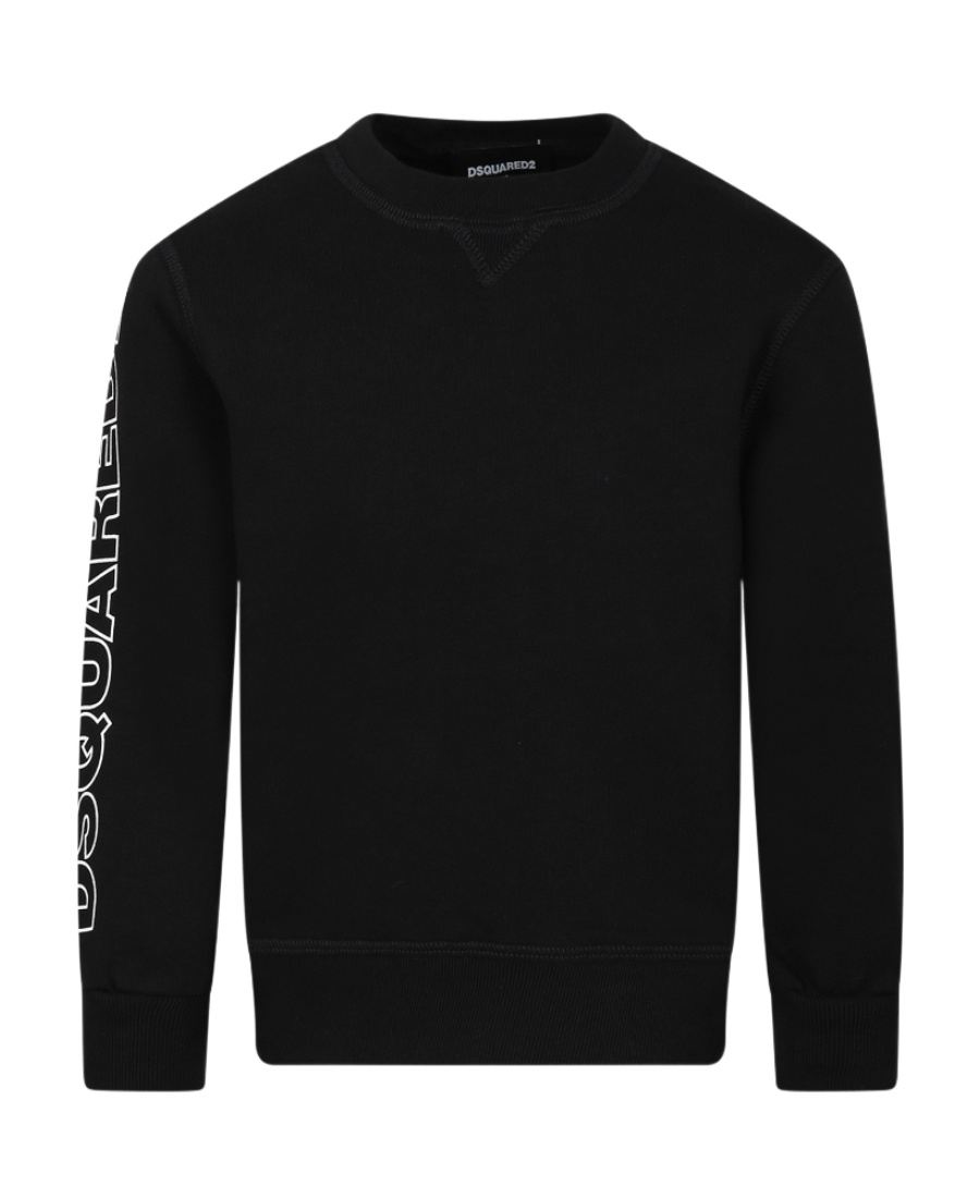 Dsquared2 Kids Logo Printed Crewneck Sweatshirt In Black