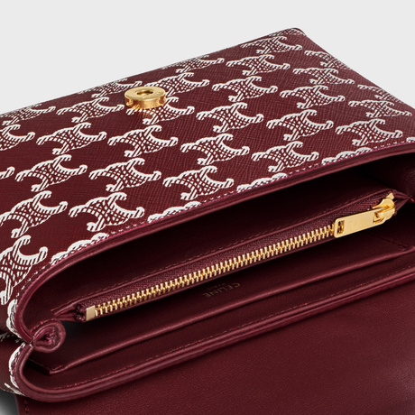 Celine Victoire Two-color Shoulder Bag In Light Wine Red