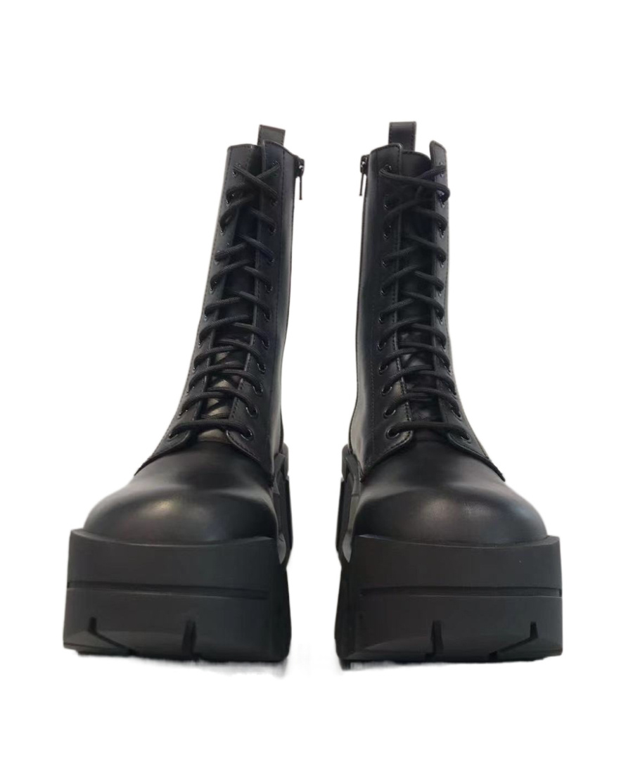 Balenciaga Bulldozer Lace-up Ankle Boots In Black