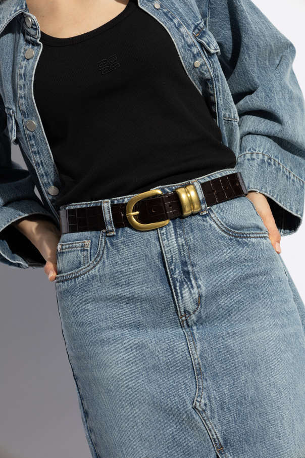 Shop By Malene Birger Leather Belt In Black