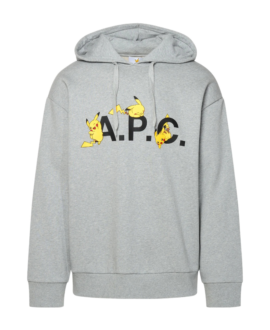 Apc Printed Hooded Sweater In Gray