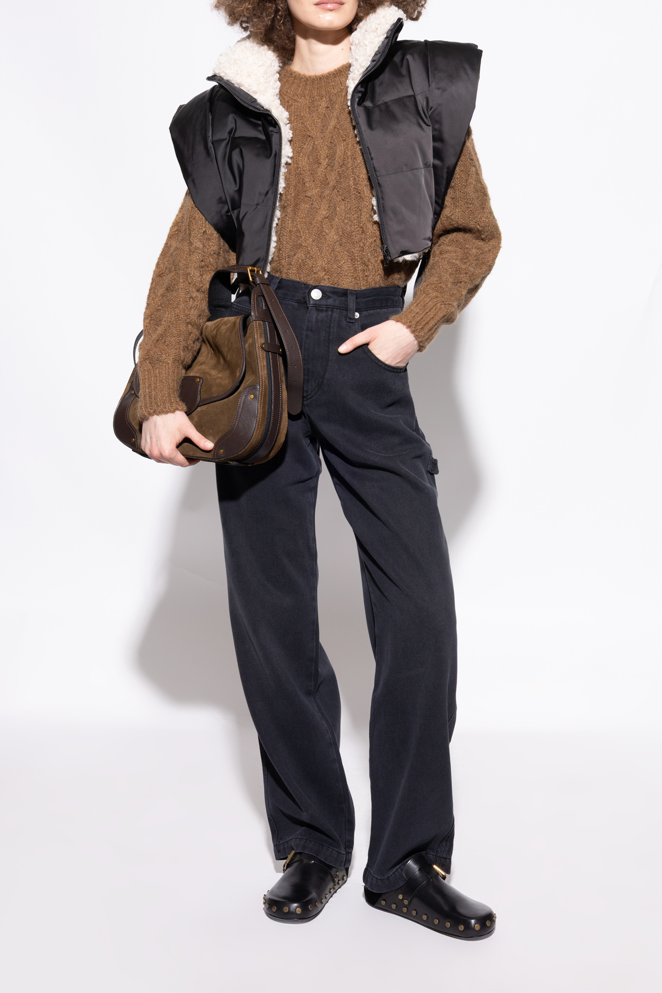 Isabel Marant Mirvin Buckled Studded Mules In Black