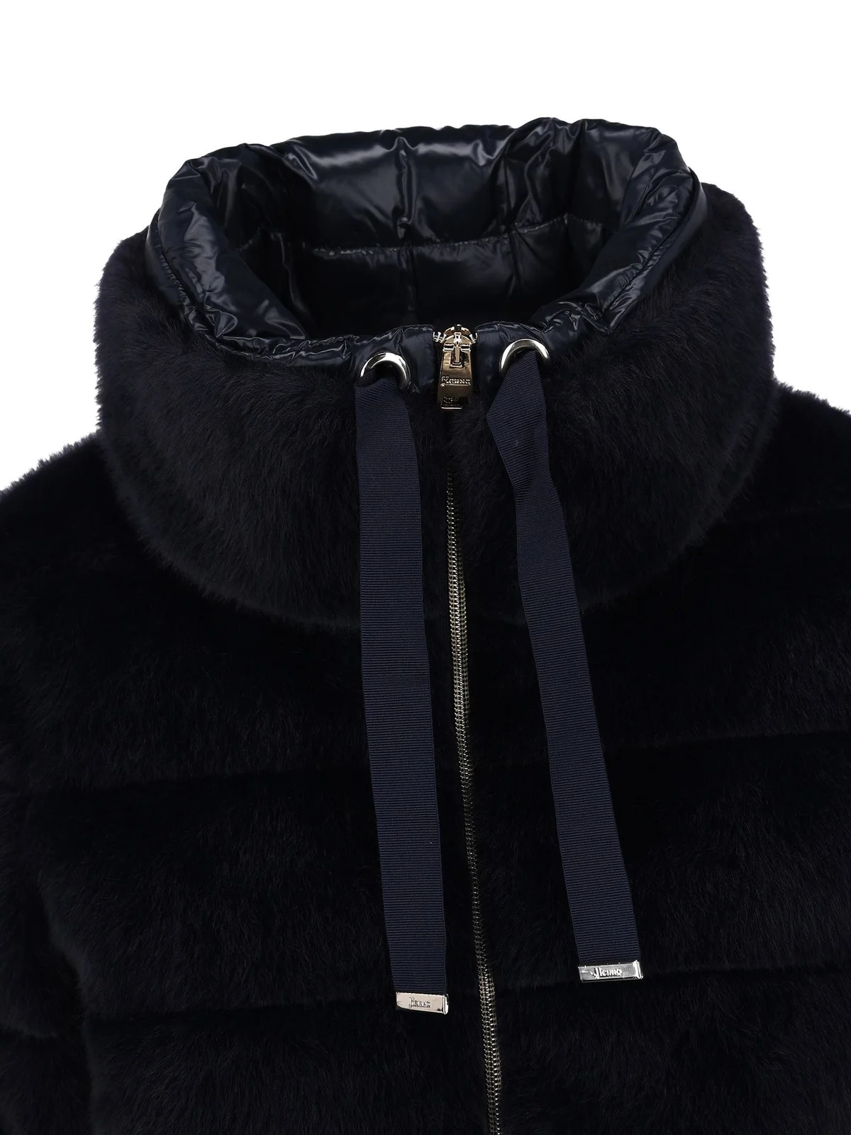 Herno Zipper Hooded Down Jacket In Black
