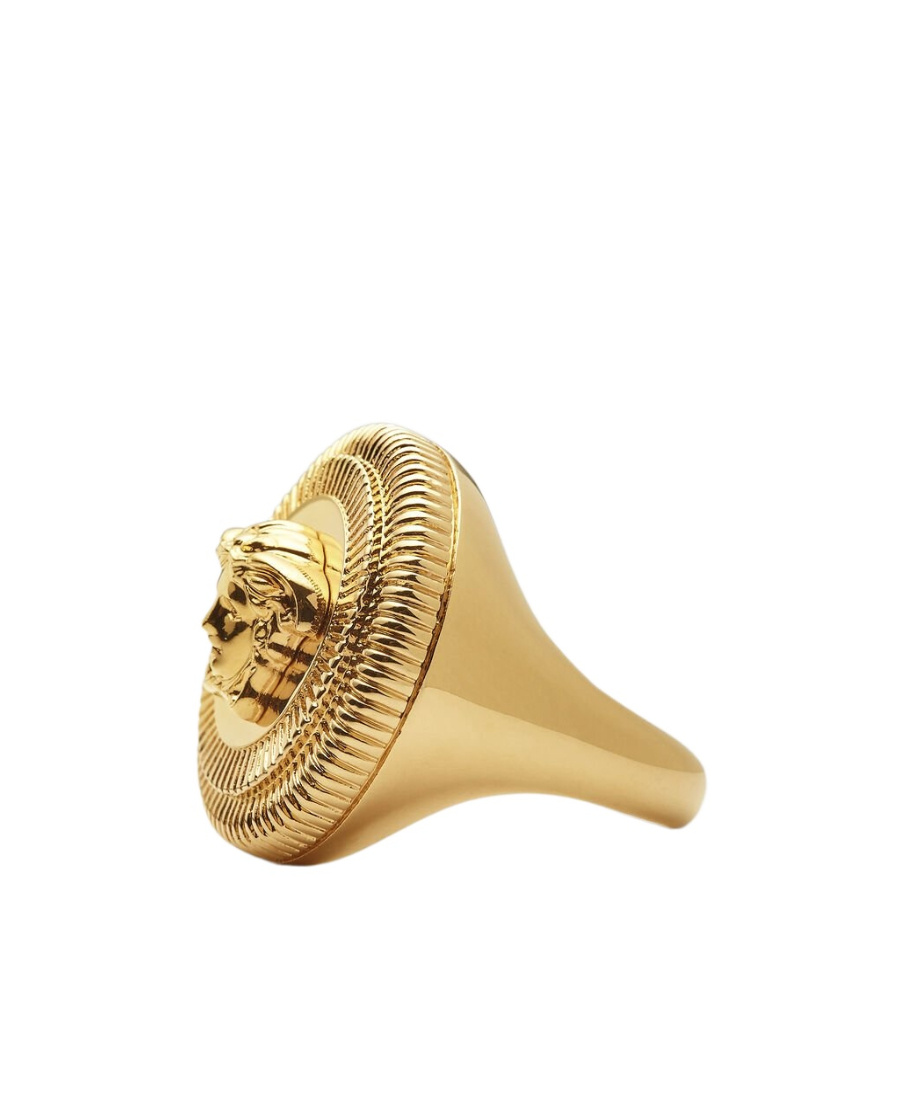 Versace Medusa Biggie Ring In Yellow