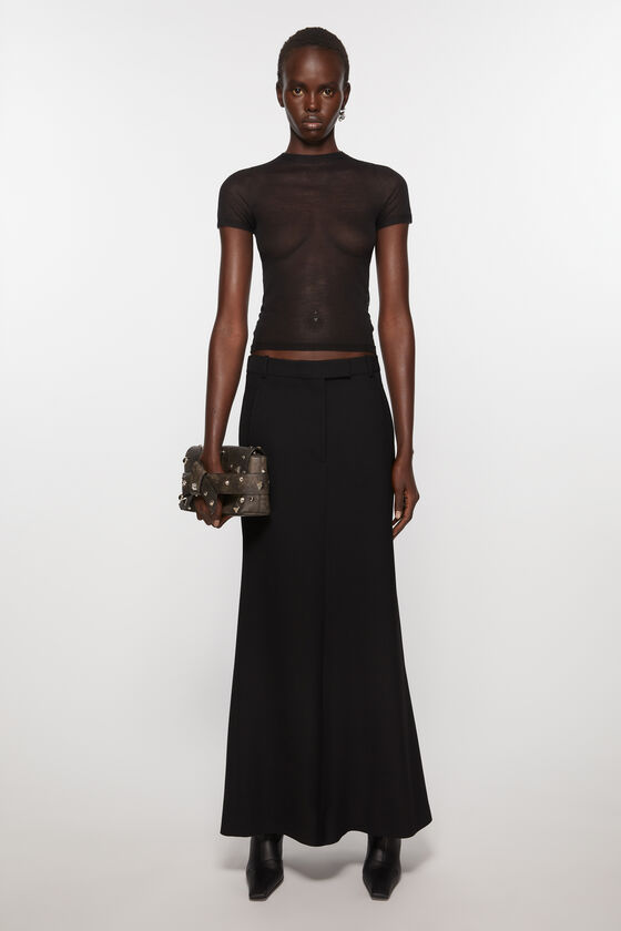 Acne Studios Mid-waist Flared Midi Skirt In Black