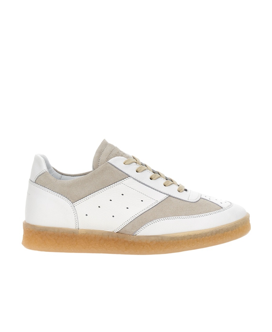 Mm6 Maison Margiela Leather And Suede Sneakers In Nude
