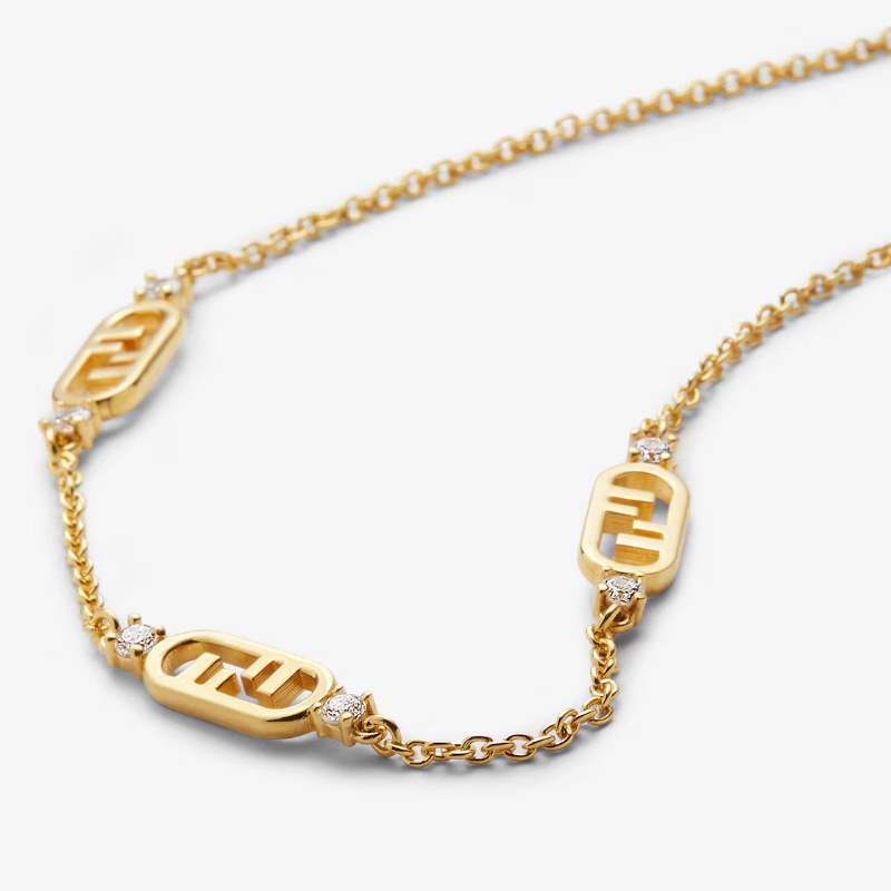 Fendi O'lock Necklace In Brown