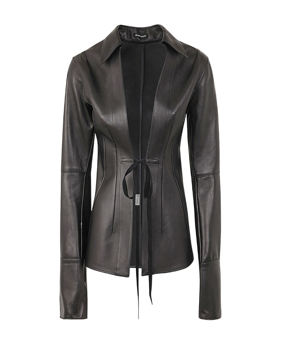 Ann Demeulemeester Linsey Open Front Fitted Shirt In Black