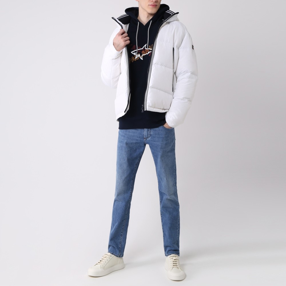 Paul & Shark Logo Hooded Sweater In Black