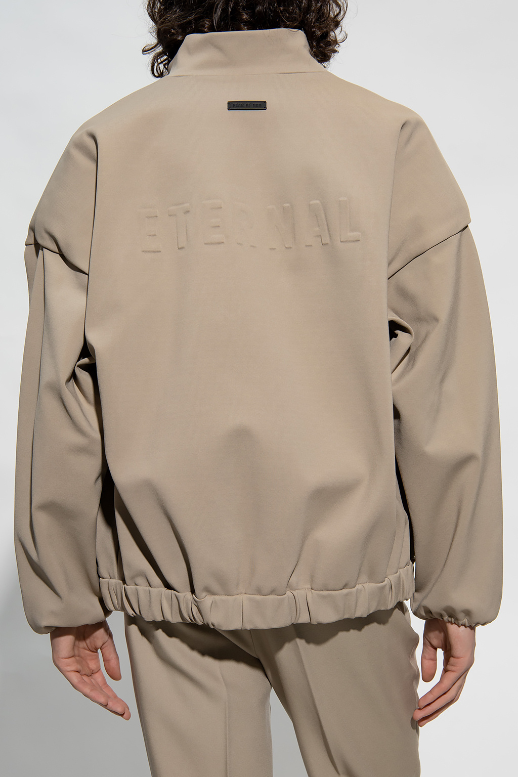 Fear Of God Viscose Blend Eternal Bomber Jacket With Embossed Detail In Nude