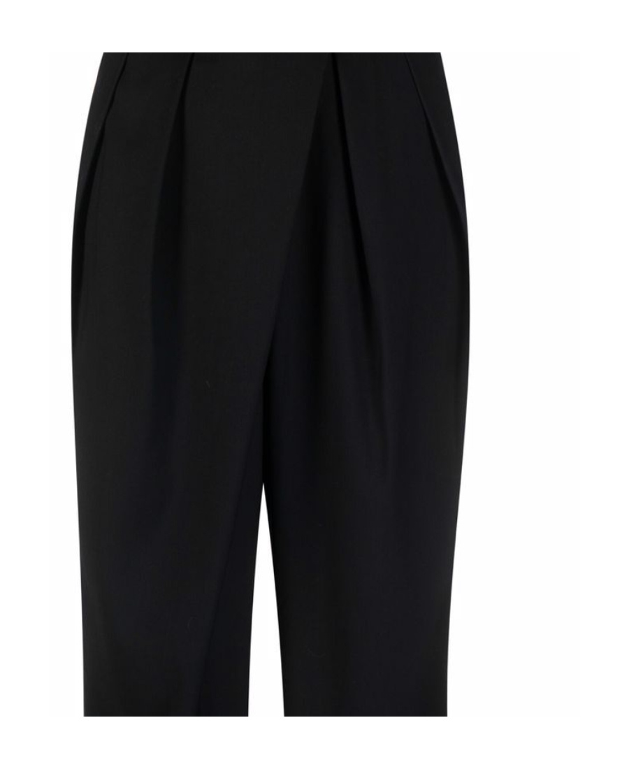 Shop Edward Achour Paris High-waisted Cropped Trousers In Black