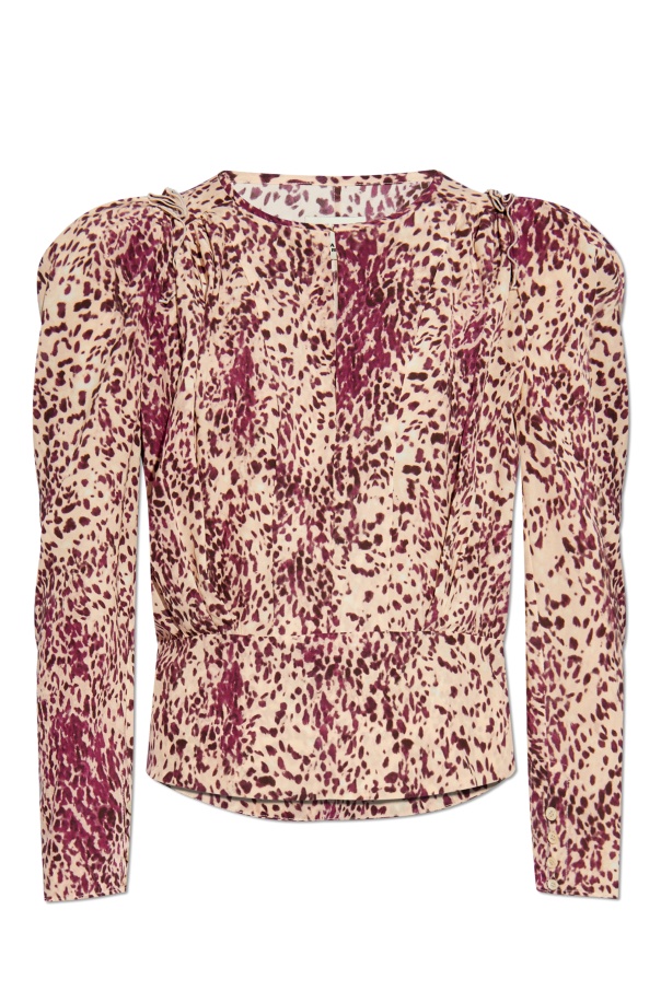 ISABEL MARANT ISABEL MARANT ZARGA PLEATED PRINTED BLOUSE
