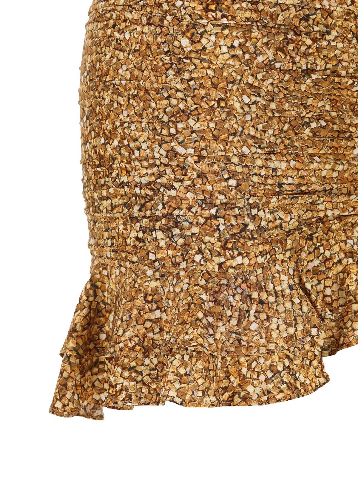 Isabel Marant Mosaic Ruffled Skirt In Brown