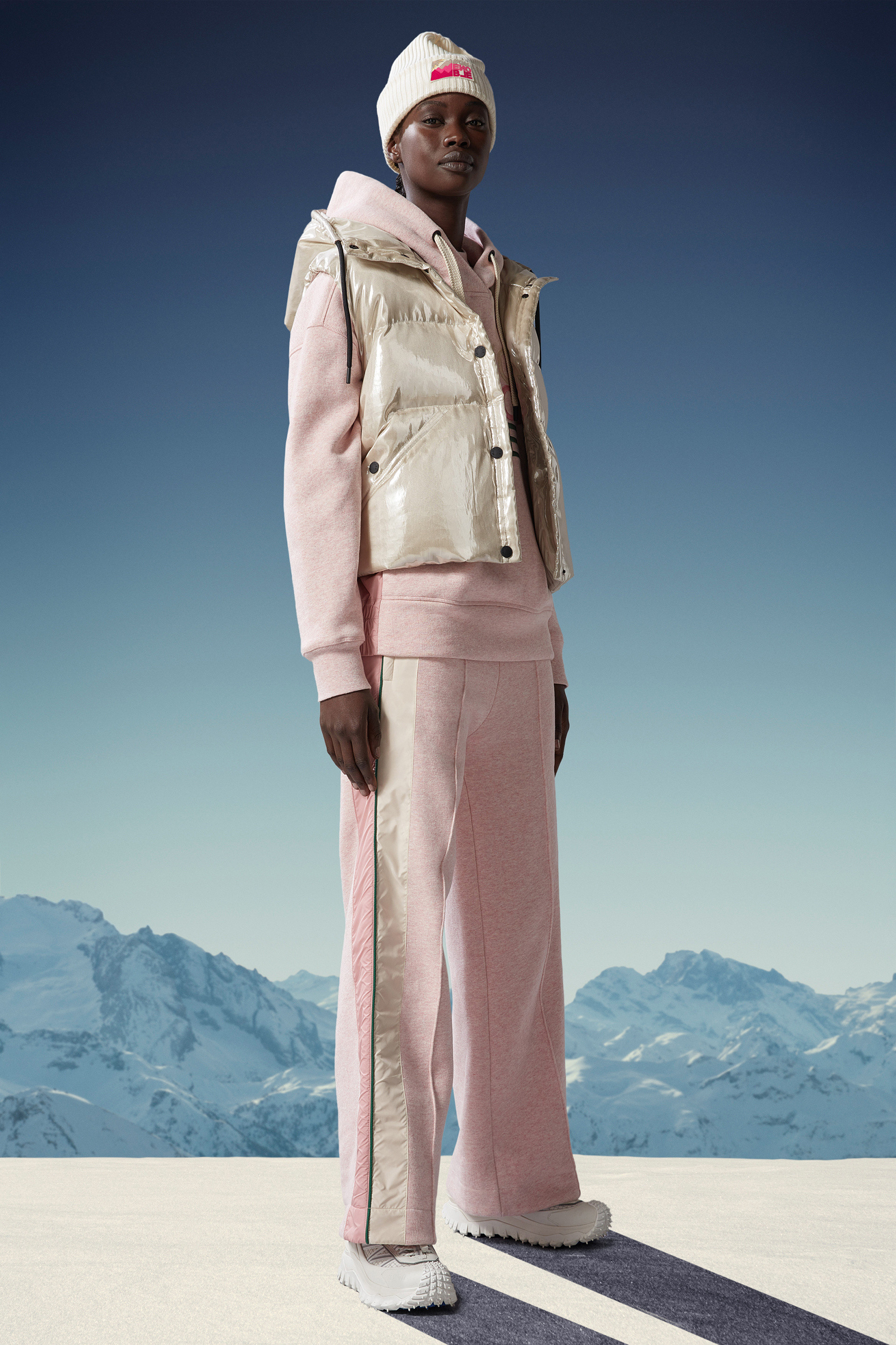 Moncler Straight-leg Cotton Track Pants In Pink