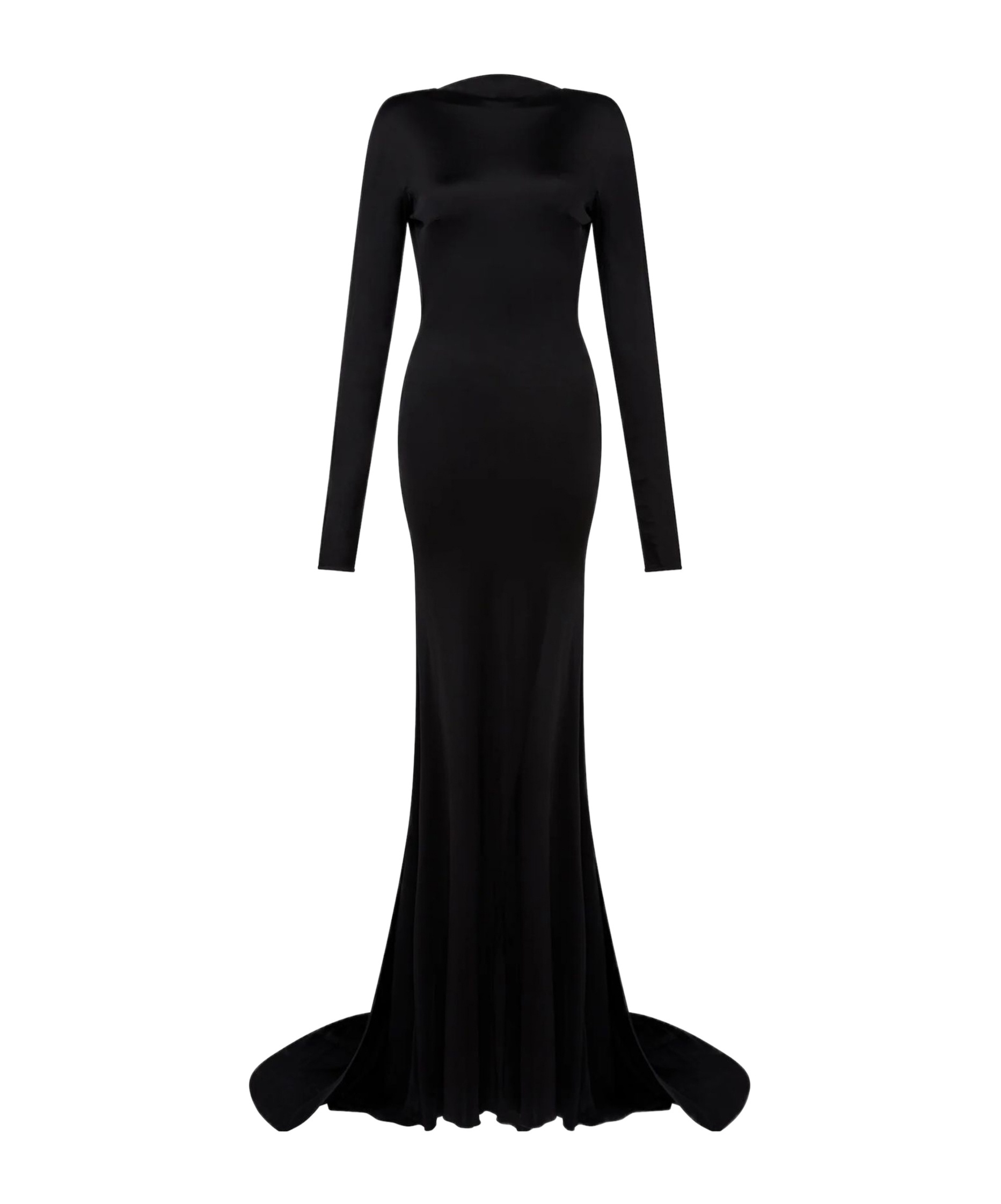David Koma Gather Detail And Open Back Gown, In Black