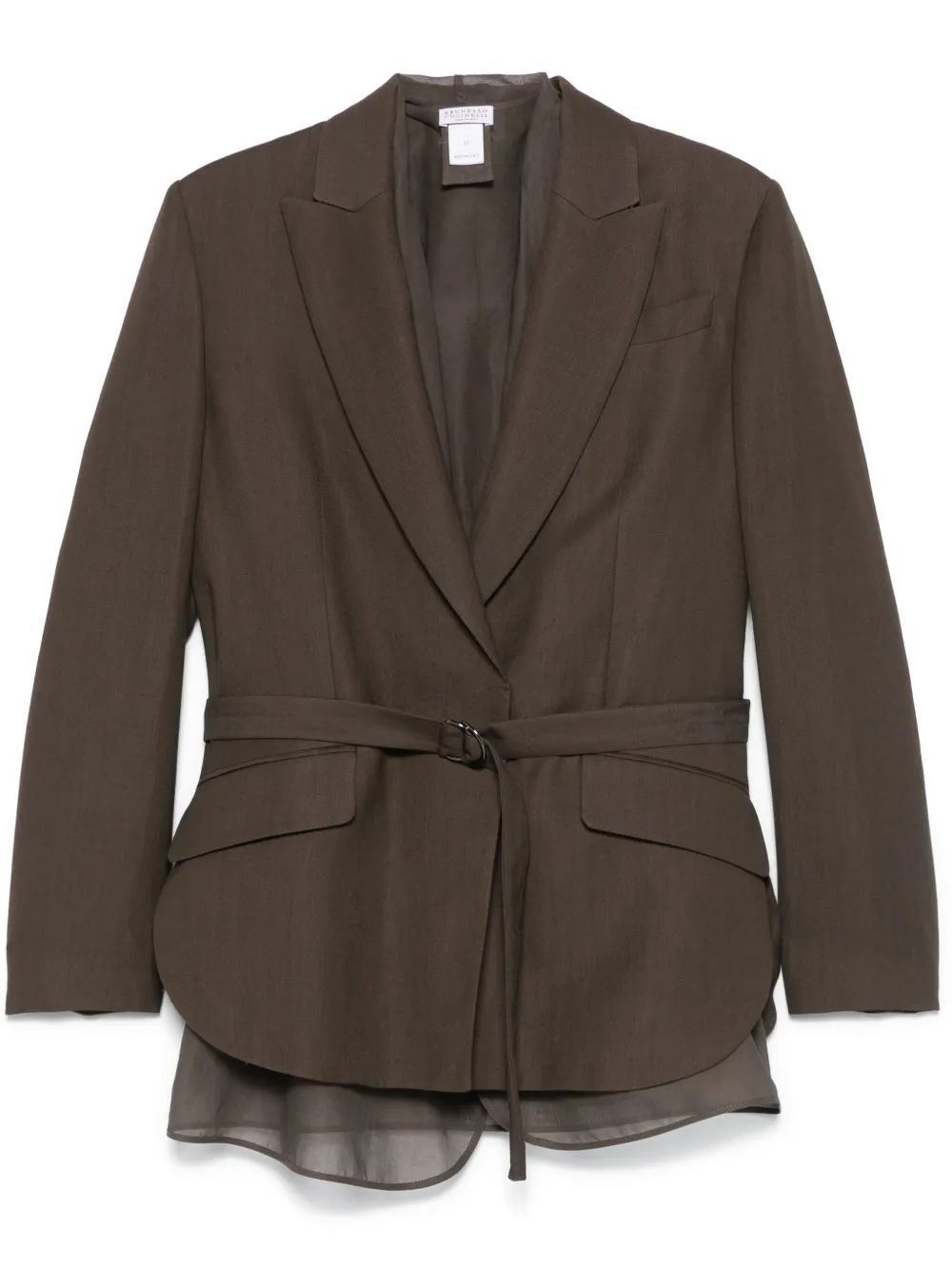 Brunello Cucinelli Belted Blazer In Brown