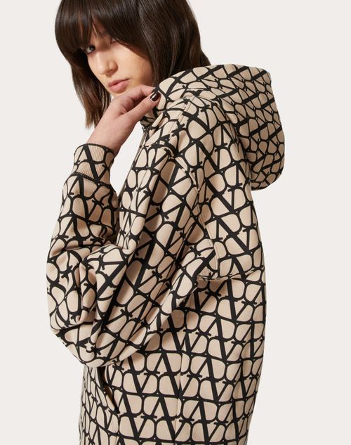 Valentino Toile Iconographe Hooded Sweatshirt In Nude