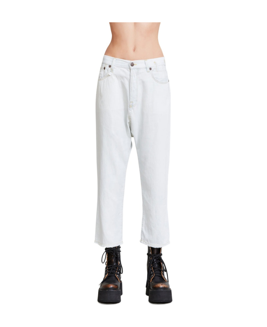 R13 Logo Casual Jeans In White