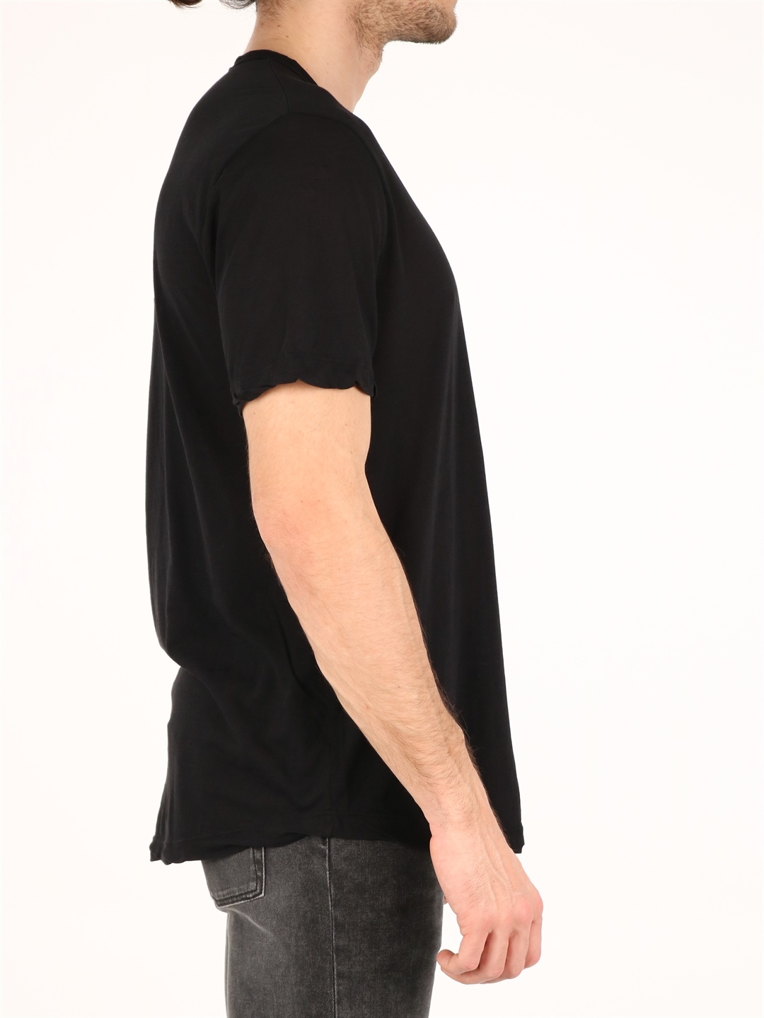 Shop James Perse Clear Jersey Crewneck T-shirt In Black