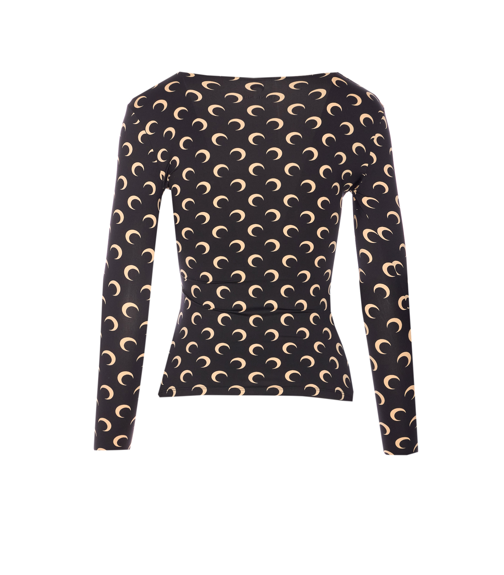 Marine Serre Women Moon Printed Long Sleeves Top In Black