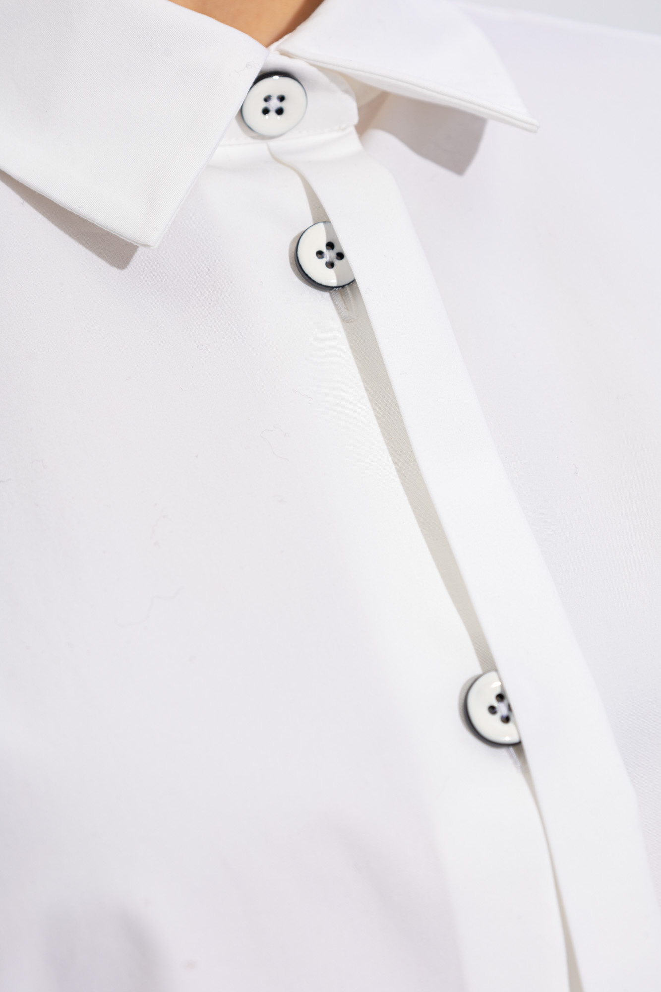 Shop Jil Sander Split-cuffs Poplin Cotton Shirt In White