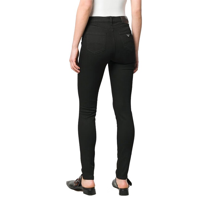 Emporio Armani Logo Denim Trousers In Black