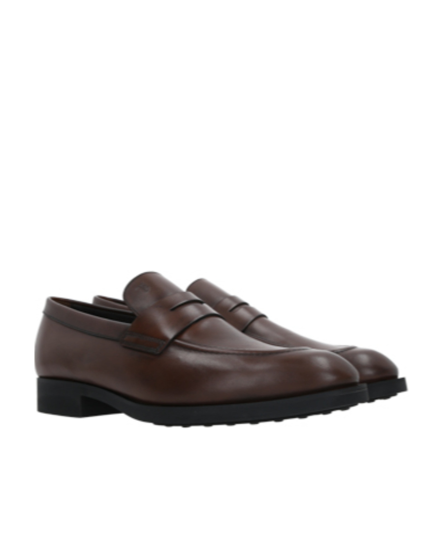 Tod's Penny-slot Leather Loafers In Black