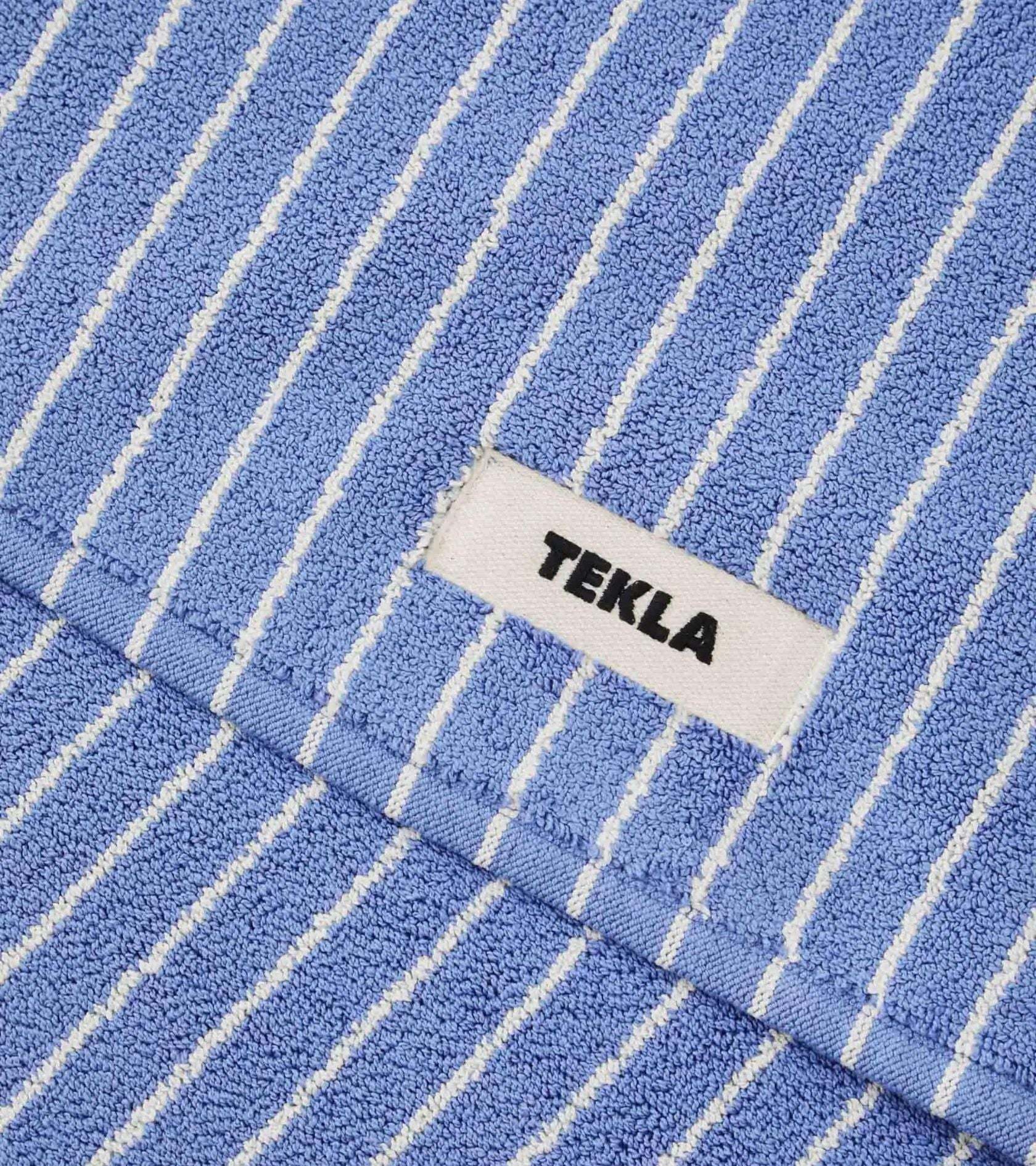 Tekla Striped Bathroom Mat In Brown