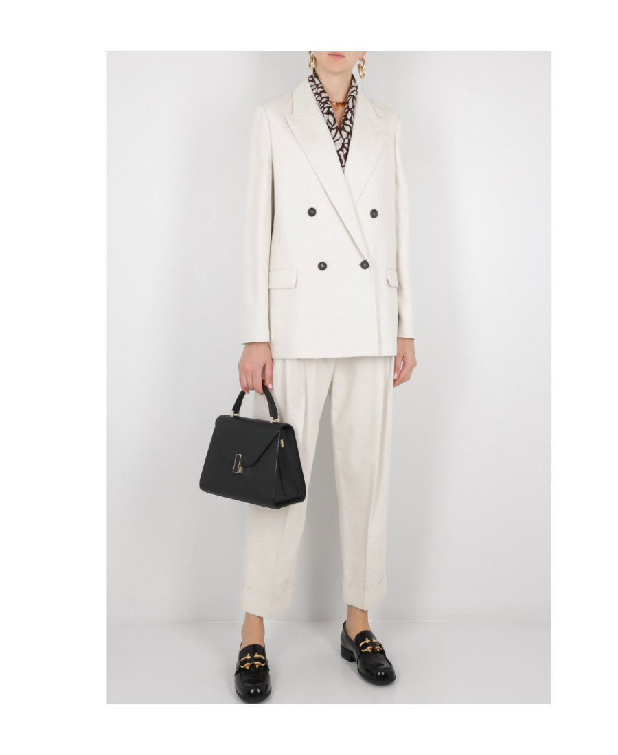 Brunello Cucinelli High-waist Tapered Trousers In White