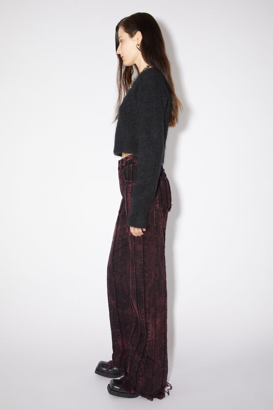 Acne Studios Stitched Striped Denim Trousers In Black