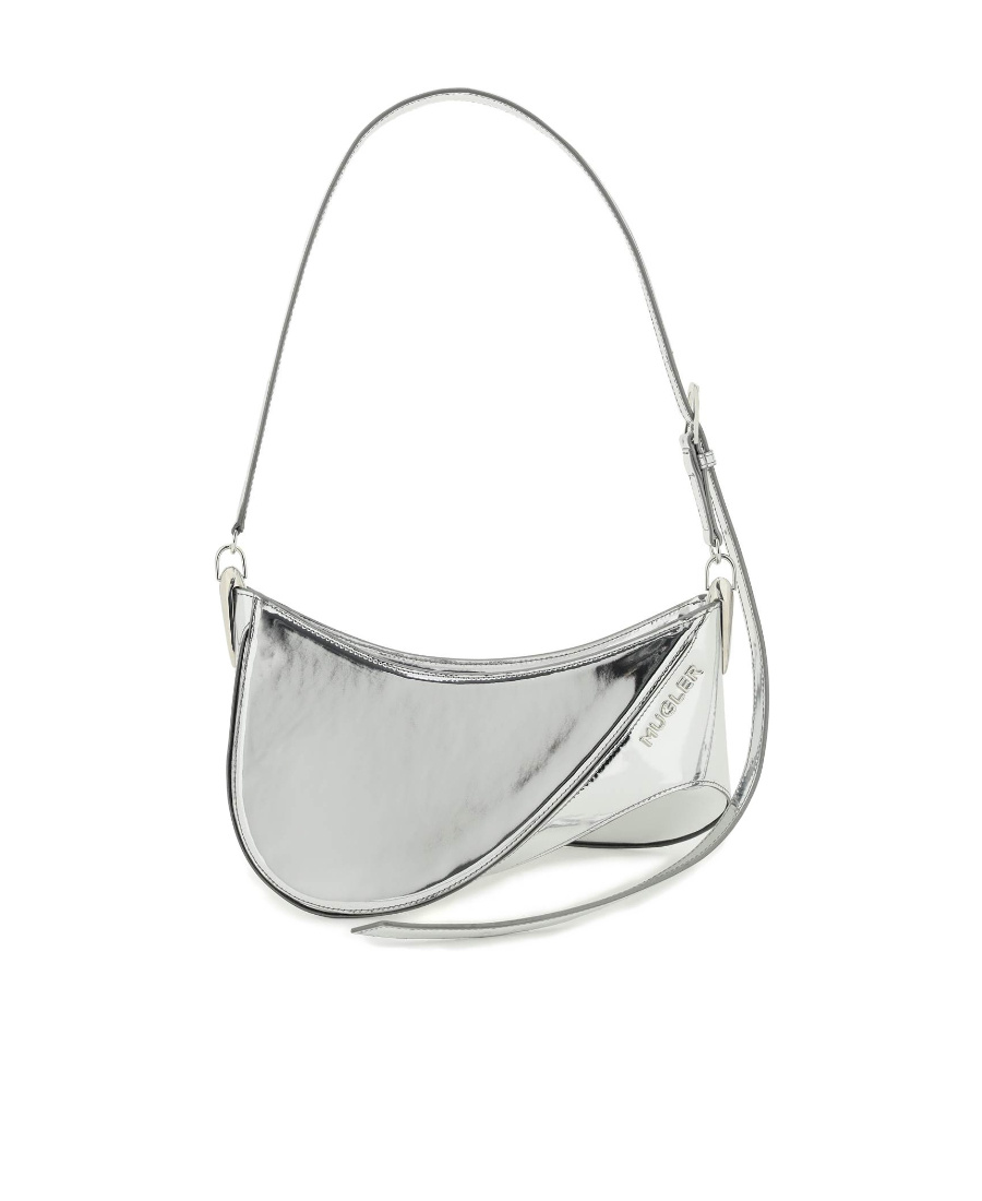 Mugler Medium Spiral Curve 01 Bag In Gray