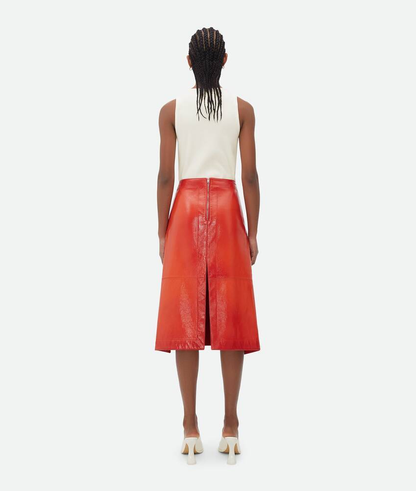 Shop Bottega Veneta Knot Detail Skirt In Red