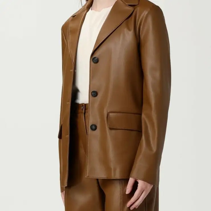 Max Mara Long-sleeved Suit Jacket In Brown