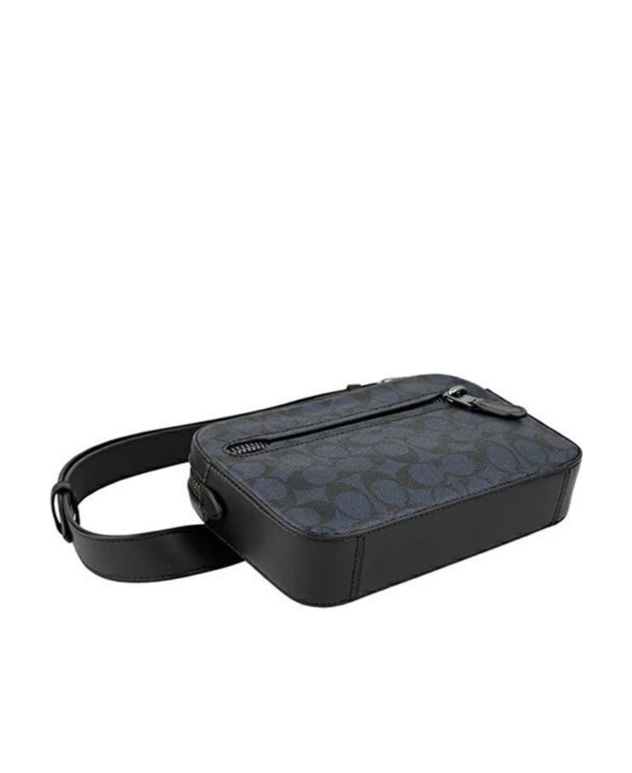 Coach Emblem Printing Waist Bag In Black