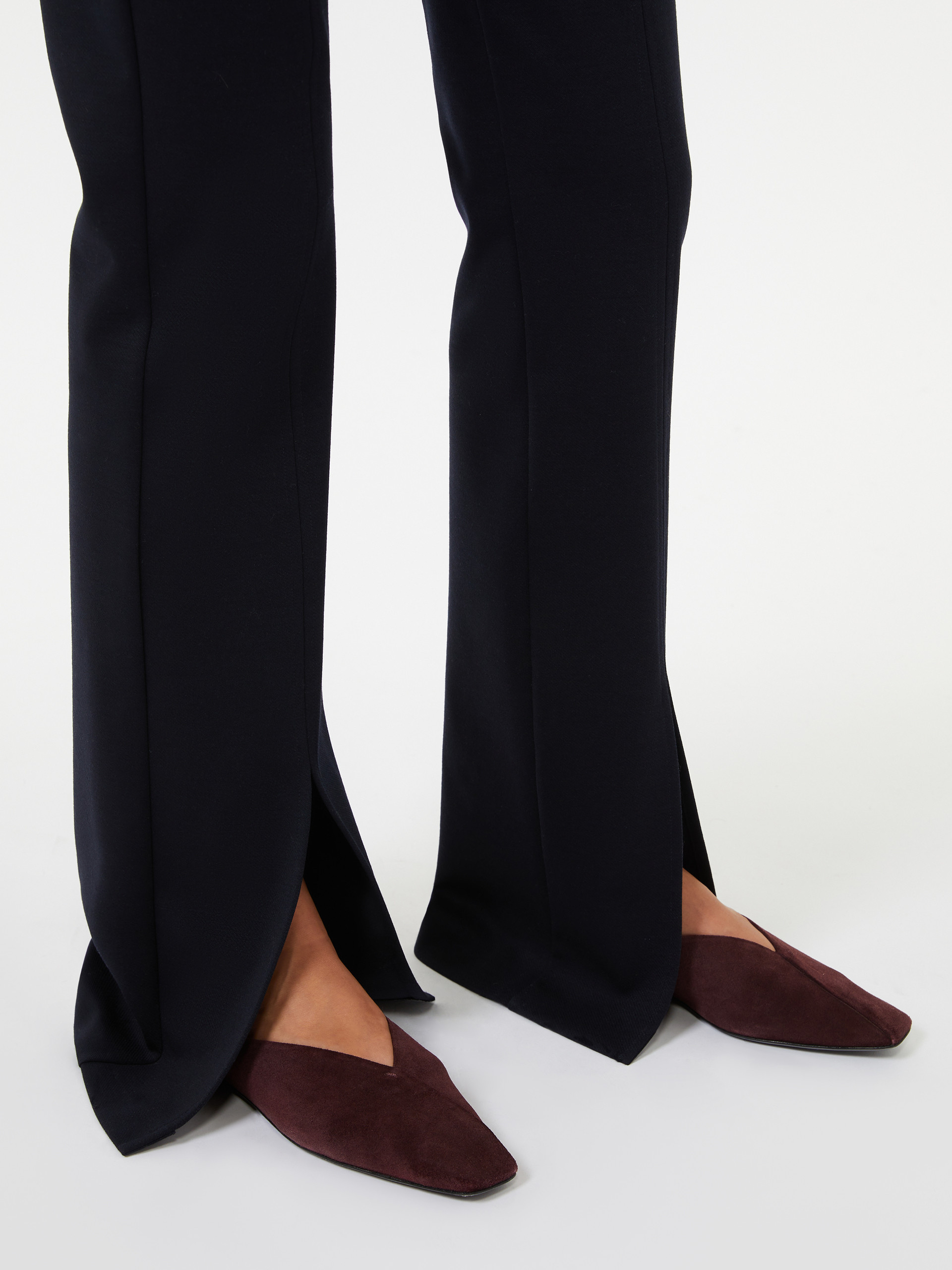 Max Mara Gabardine And Jersey Trousers In Multi