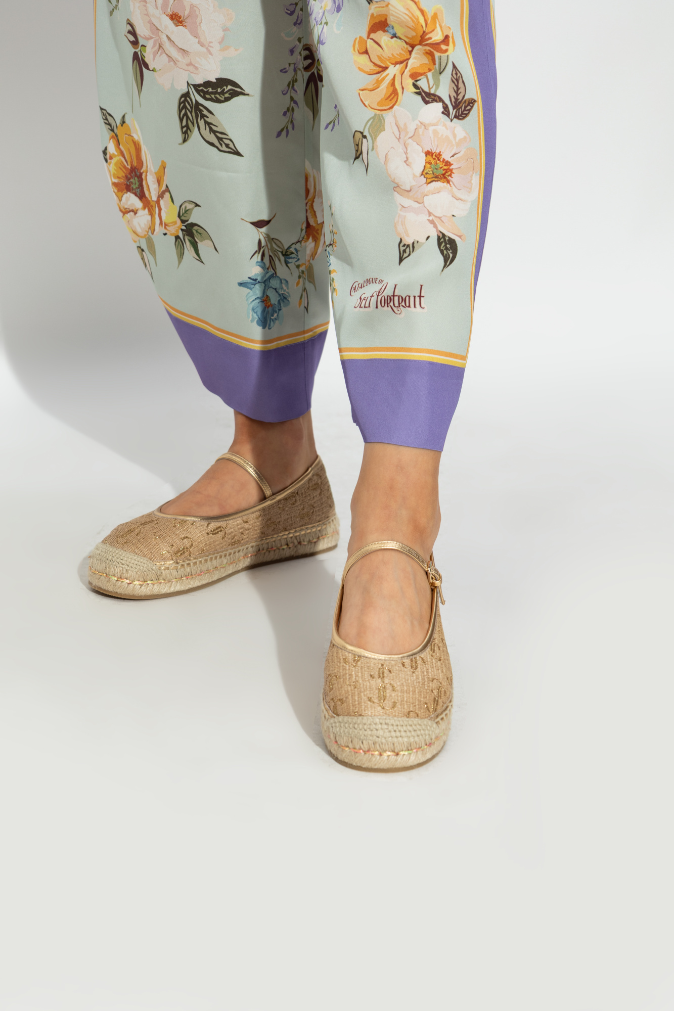 Jimmy Choo Raffia Espadrilles In Neutral